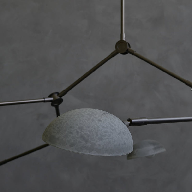 Drop chandelier - oxidized aluminium