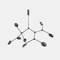 Drop chandelier - oxidized aluminium