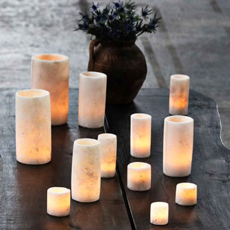 Candle holder - alabaster - mini
