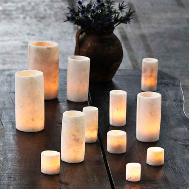 Candle holder - alabaster - mini